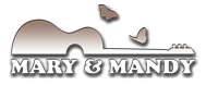Das Logo Mary&Mandy eine Gitarre mit zwei Schmetterlingen